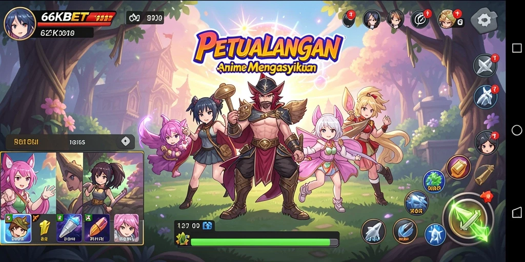 Tampilan gameplay menarik dengan karakter Anime yang dinamis.