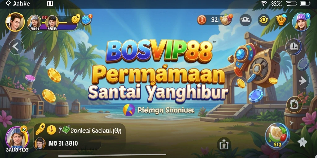 Tampilan gameplay <strong>BOSVIP88</strong> yang ceria dan menghibur.
