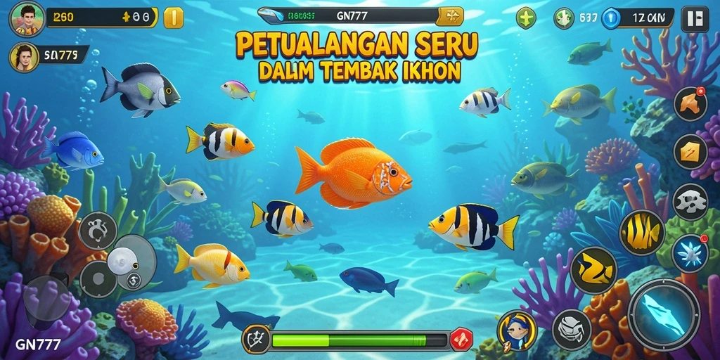 Screenshot menunjukkan keseruan gameplay Tembak Ikan di GN777.