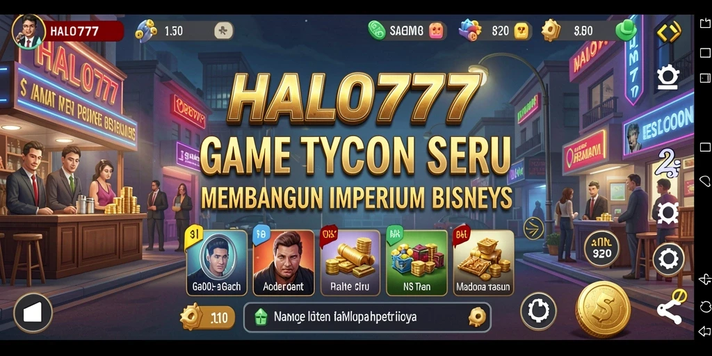 Screenshot utama HALO777 menampilkan gameplay Tycoon yang menegangkan.