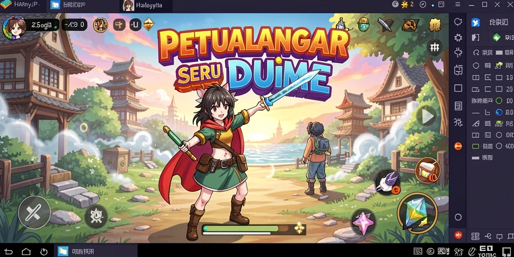 Gambaran gameplay menarik dari HARAPJP yang penuh warna dan aksi.