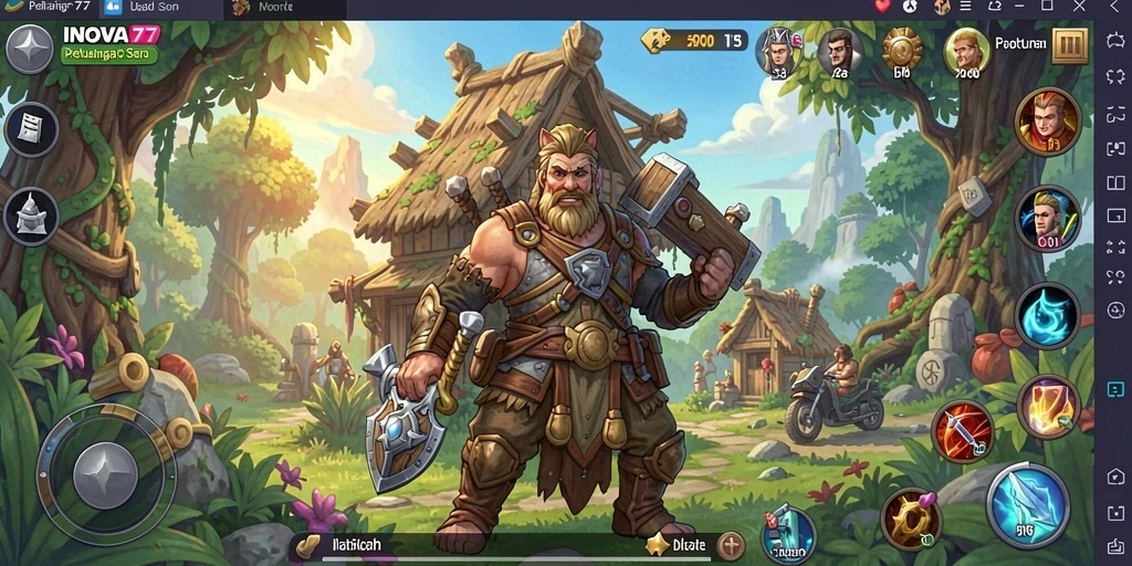 Menampilkan aksi seru dalam gameplay RPG INOVA77.