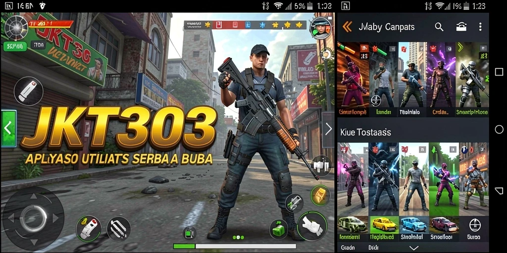Tampilan utama JKT303 yang menampilkan fitur utilitas.