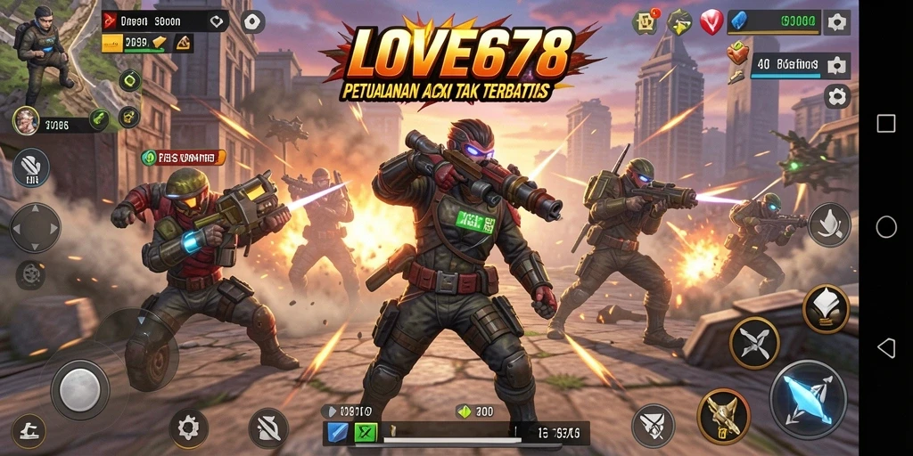 Tangkapan layar menunjukkan aksi intens dalam gameplay LOVE678.