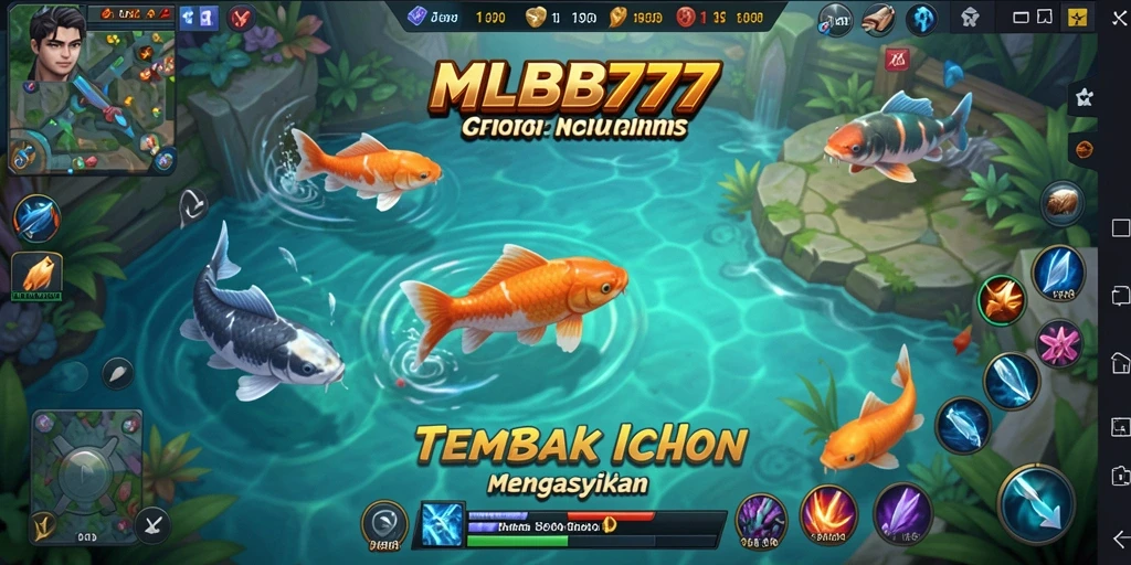Tangkapan layar gameplay MLBB777 saat berburu ikan di lautan.