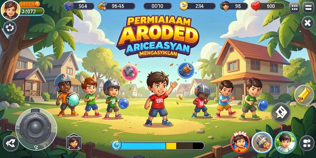 Tampilan gameplay MPOID yang penuh warna dan seru.