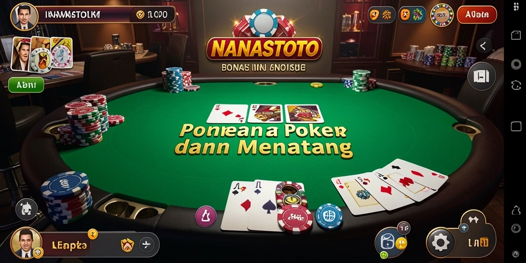 Tampilan gameplay Poker yang menarik dan interaktif di NANASTOTO.