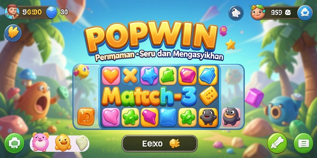 Tangkapan layar utama dari gameplay POPWIN yang mengasyikkan.