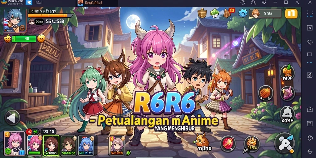 Tampilan gameplay R6R6 yang seru dan penuh warna.