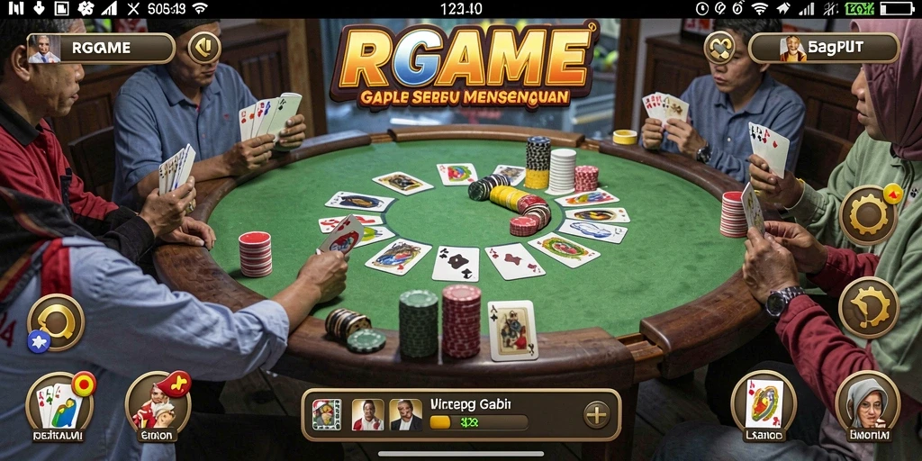 Tampilan unik gameplay RPGAME dalam permainan Gaple.