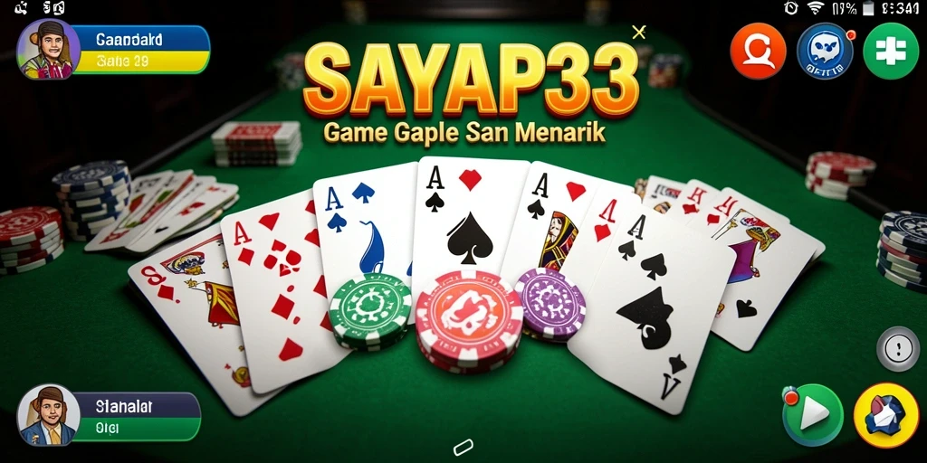 Tampilan gameplay Gaple yang seru dan interaktif di SAYAP33.