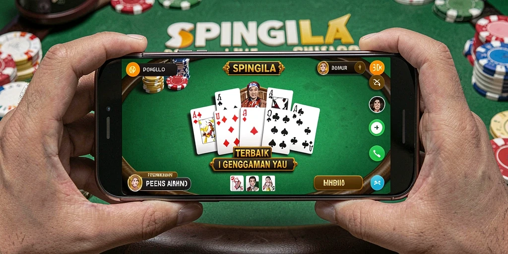 Screenshot gameplay SPINGILA menampilkan momen seru poker.
