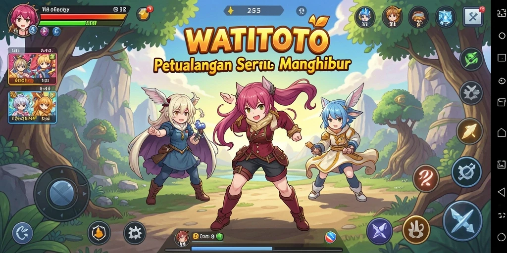 Tangkapan layar gameplay WATITOTO yang menampilkan aksi seru.